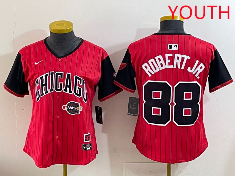 Youth 2025 Chicago White Sox #88 Robert jr Red Joint Name Nike MLB Jersey style 12->youth mlb jersey->Youth Jersey